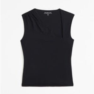 Black Asymmetrical Draped Top